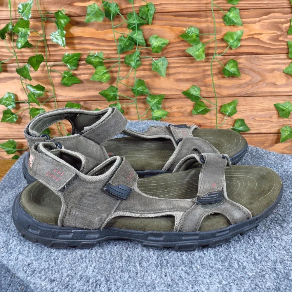 Skechers Garver Louden Mens Sandal Size 12 Outdoor Trail Hiking Olive‎ Leather
